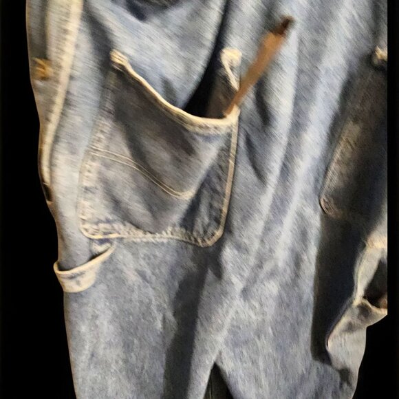 Old Navy Vtg Denim Bib Overalls Mens XL Blue Carpenter Dungarees Button Fly Y2K - Picture 11 of 16